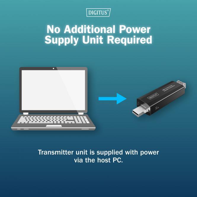 Produktbild Digitus USB 3.2 Gen1 Fiber Extender, 5 Gbps, 4 Ports: 3x USB-A / 1x USB-C, 300m