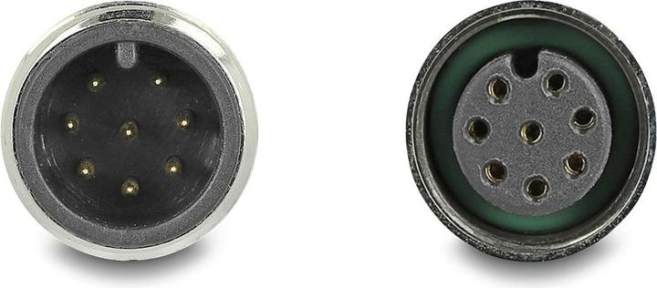 Produktbild Delock M12 Kabel A-kodiert 8 Pin Stecker zu Buchse PVC 5 m (S/FTP, CAT5e, 5 m)