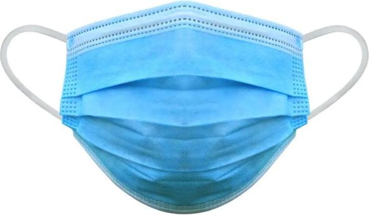 Abena Gesichtsmaske Typ IIR mit elastischen Ohrschlaufen blau Einweg 3 lagig (Typ IIR, 50 x)