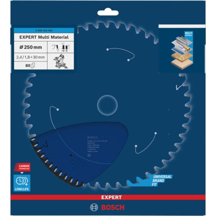 Produktbild Bosch Professional Zubehör Kreissägeblatt Expert for Multi Material, 250 x 30 x 2,4 mm, 80