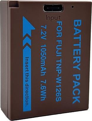 Produktbild Acconic Akku mit USB-C Input für Fuji NP-W126S HS33 EXR Fujifilm FUJI Finepix -Pro 1 HS30 EXR X-T3 VPB-XT3 (Kamera Akku)
