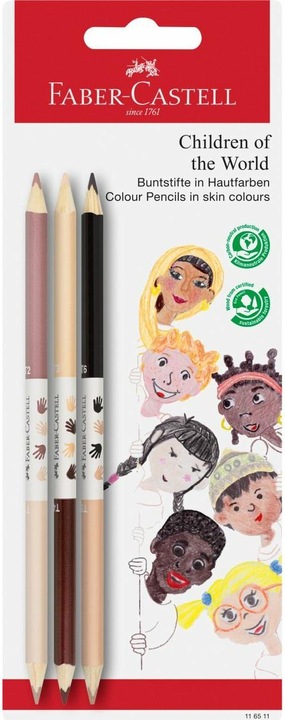 Faber-Castell Children of the World (Pink, Noir, Marron, Beige, 3 x)