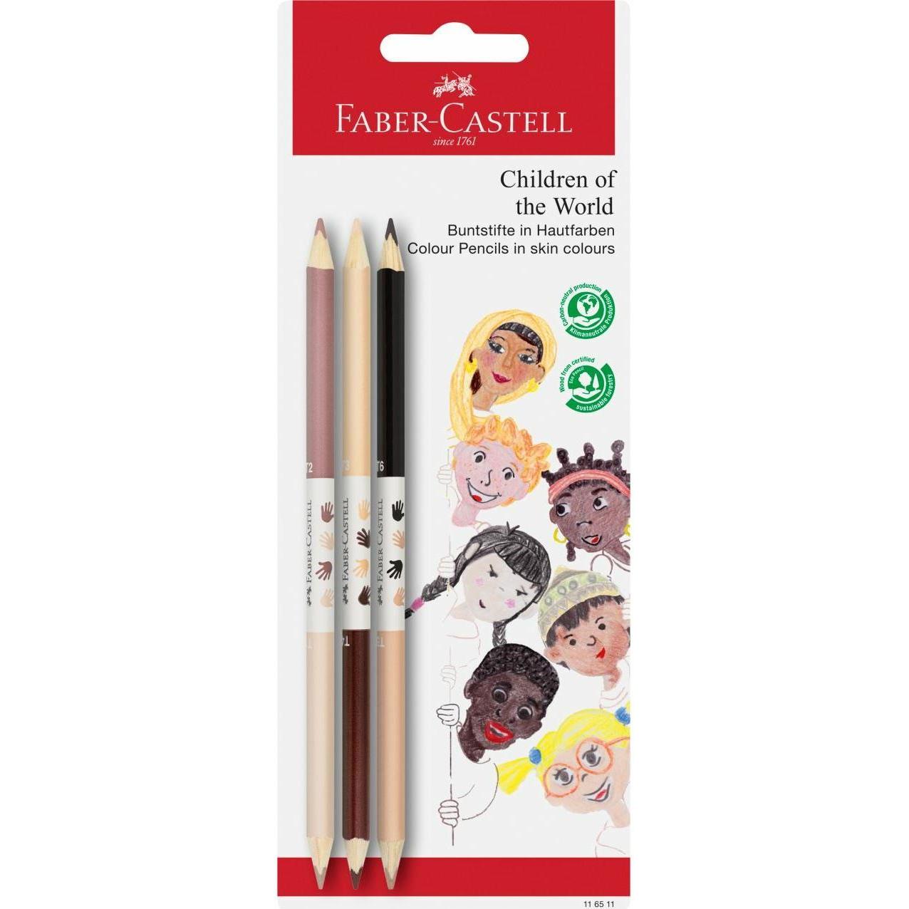 Faber-Castell, Malstifte, Children of the World (Pink, Beige, Schwarz, Braun, 3 x)