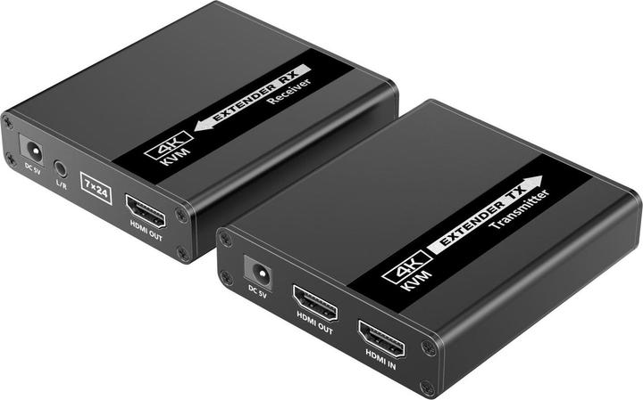 Actual product image PremiumCord HDMI KVM extender FULL HD 1080p na 70m s přenosem USB