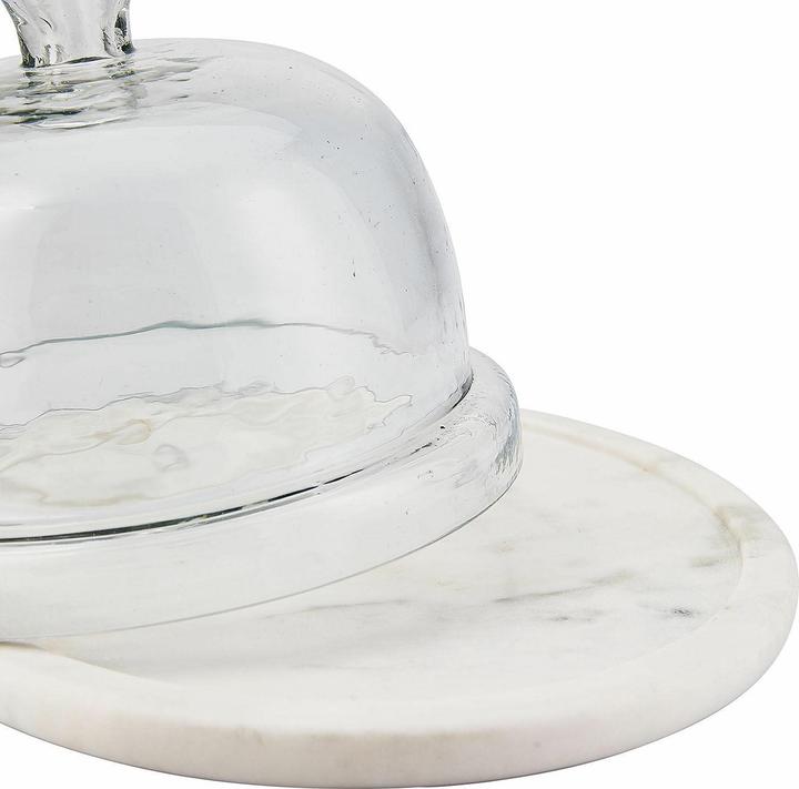 Immagine prodotto Loberon Vaso a campana in vetro con piatto Barnsdale chiaro/bianco