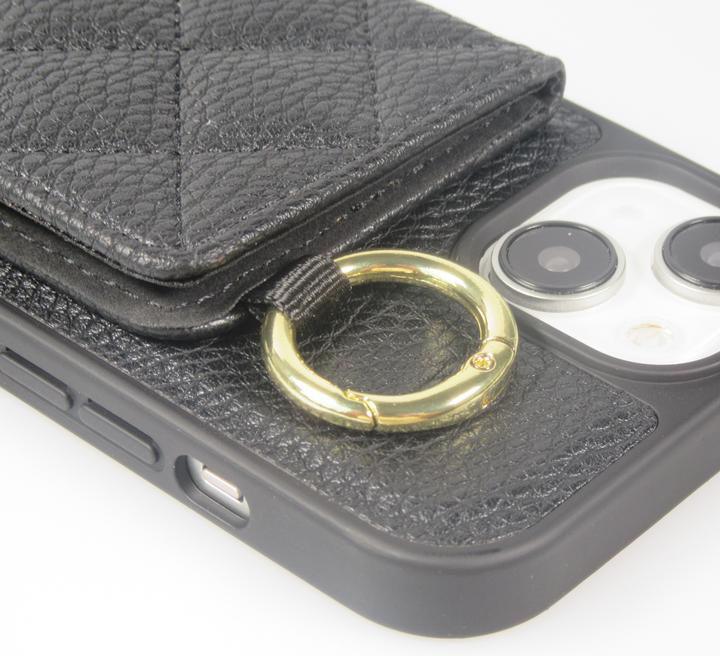 Actual product image PhoneLook Hülle Gepolstertes Leder mit Spiegel und Kartenfach grosse abnehmbare Riemen (Apple iPhone 15)