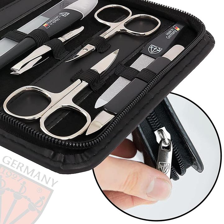 Produktbild Kellermann Manikuereset Nagelset Livorno Schwarz Echt Leder