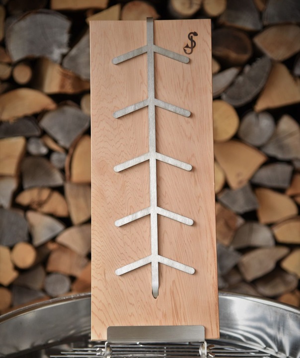 Actual product image Grillfürst Flame salmon board beech 190mm clamp variant IDD