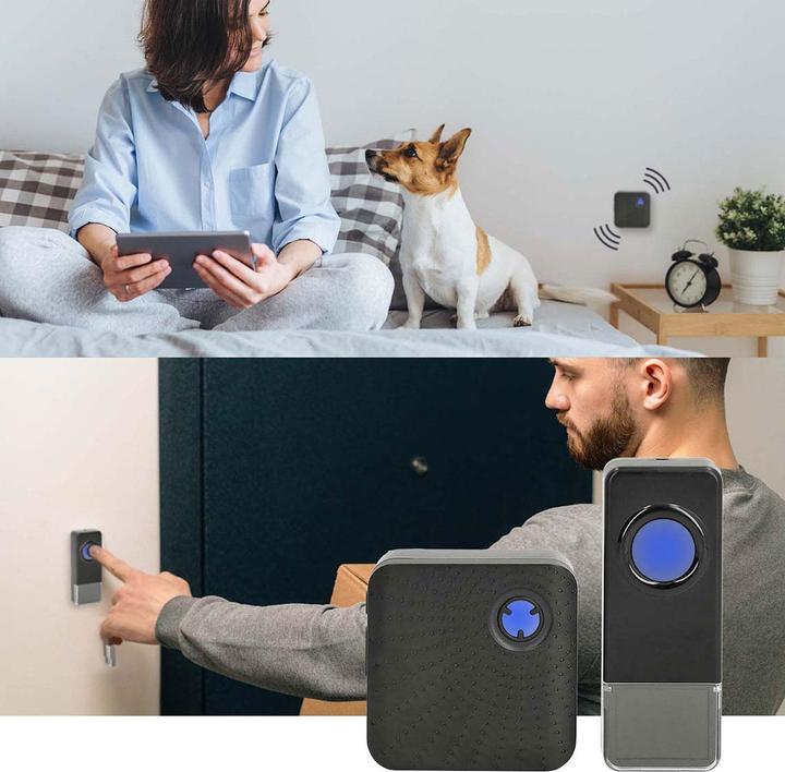 Actual product image Nedis Wireless doorbell set | Mains power supply | 100 - 240 V AC 50/60 Hz | 1x 23A 12V | Loud speaker (Funk, Radio 433 MHz, Wireless)