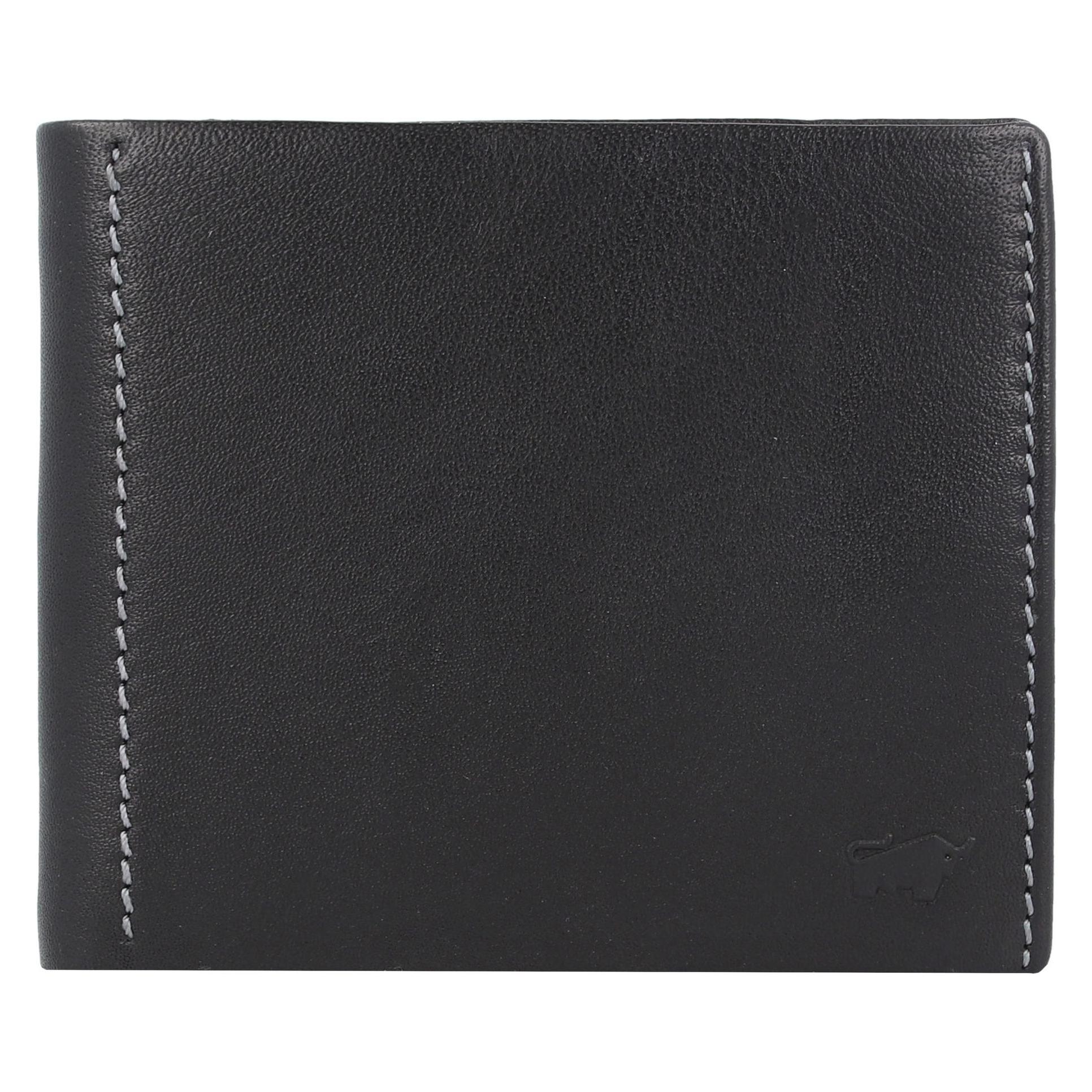 Braun Büffel, Damen, Portemonnaie, Henry Geldbörse Leder 12 Cm, Schwarz