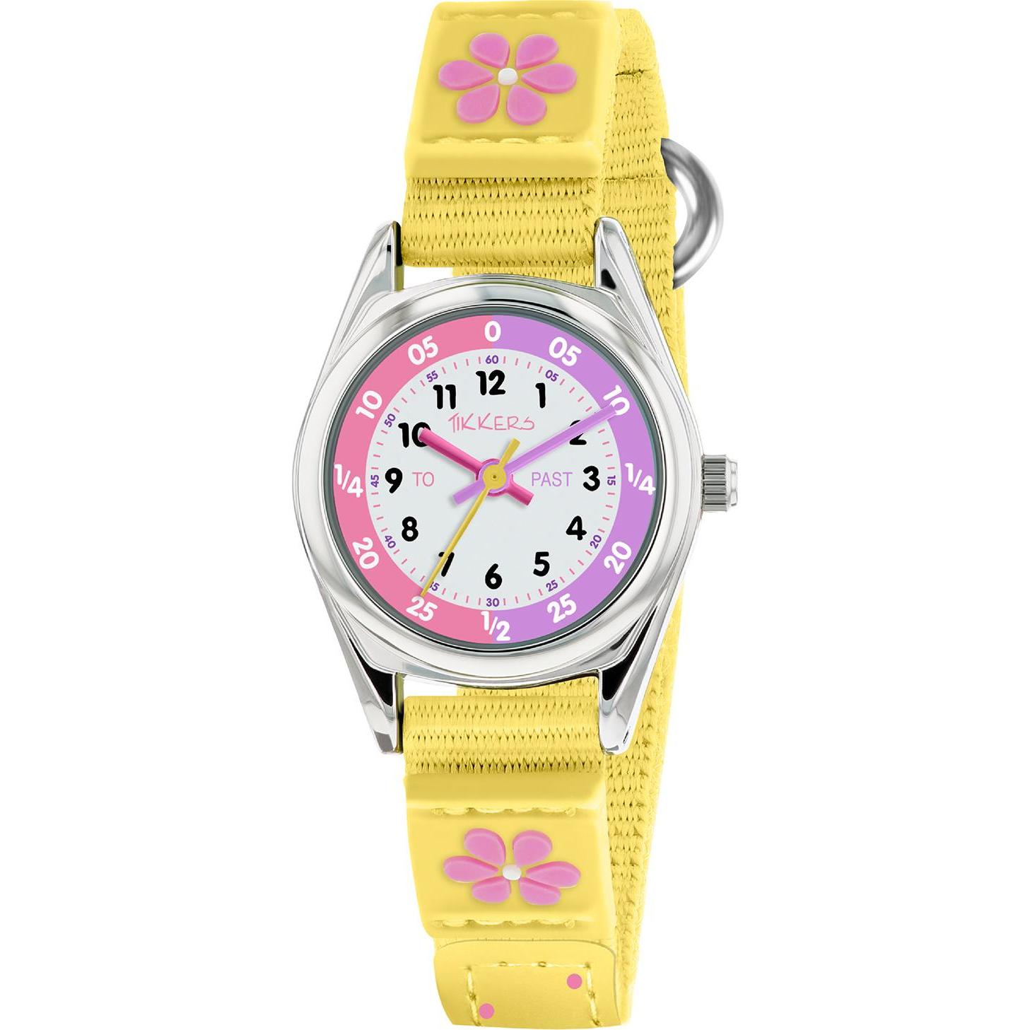 Tikkers, Armbanduhr, Velcro Time Teacher, Gelb, (26 mm)