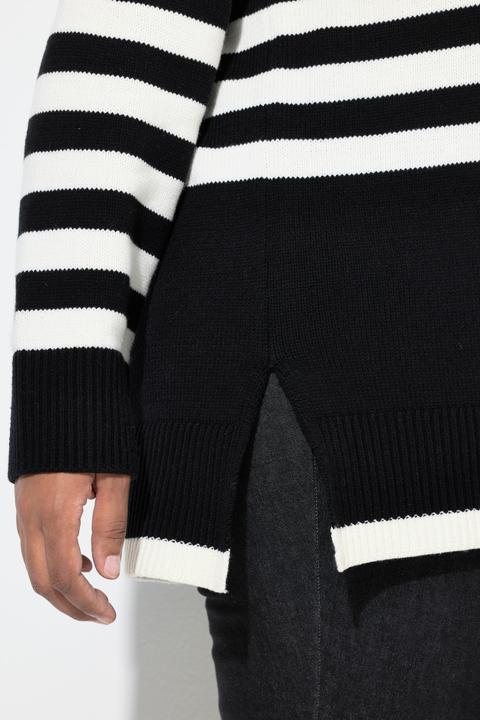 Produktbild Ulla Popken Pullover, Ringel, Stehkragen, Langarm (42, 44)