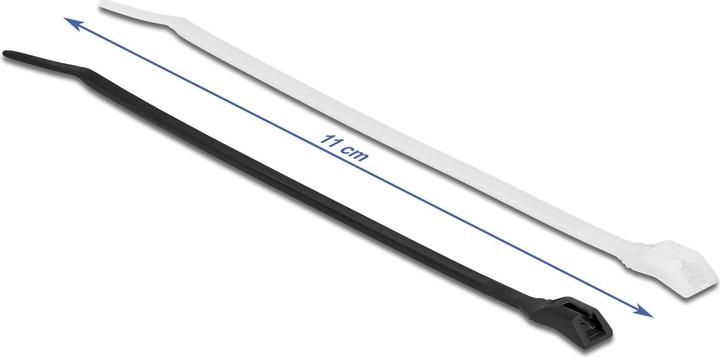 Produktbild Delock Kabelbinder mit flachem Kopf L 110 x B 2,5 mm 100 Stück (Klettkabelbinder, 110 mm, 100 Stk.)