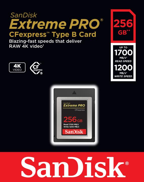 Actual product image Sandisk Extreme Pro (256 GB, CFexpress type B)