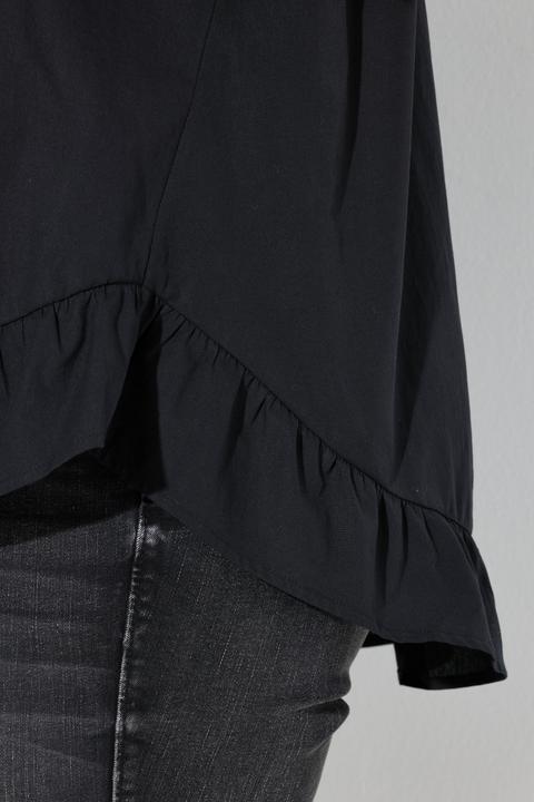Produktbild Ulla Popken Bluse, Volantsaum, A-Linie, Hemdkragen, Langarm (46, 48)