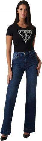 Image du produit Guess Damen T-Shirt Shiny Triangle Schwarz (M)