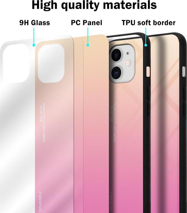 Actual product image Cadorabo TPU 2 colors glass cover (Apple iPhone 11)