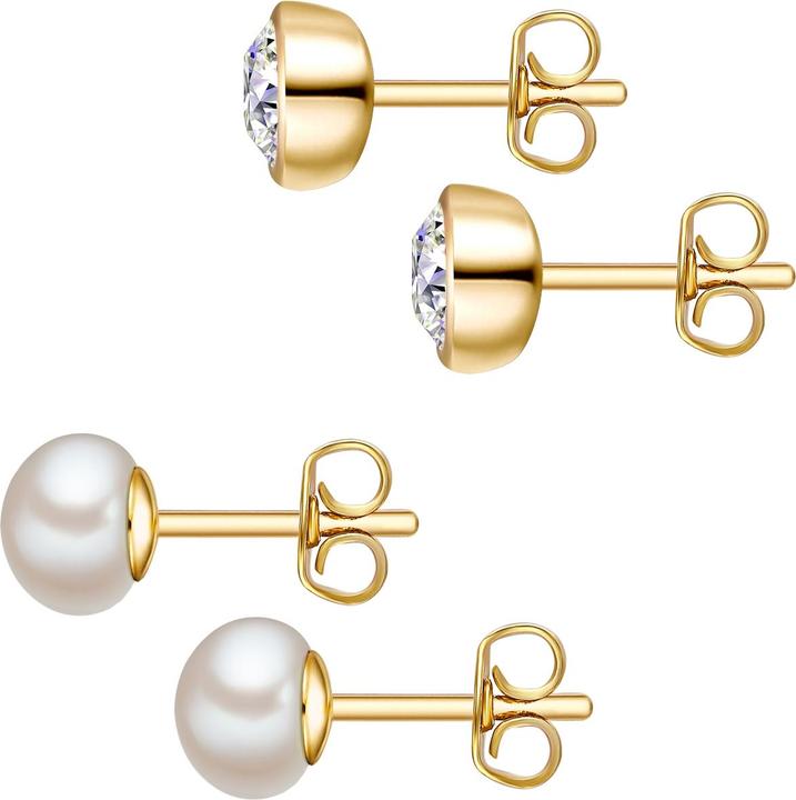 Image du produit Rafaela Donata Femme argent sterling orné de cristaux Swarovski® perle d'eau douce de culture or jaune - 12514 (Argent Sterling)