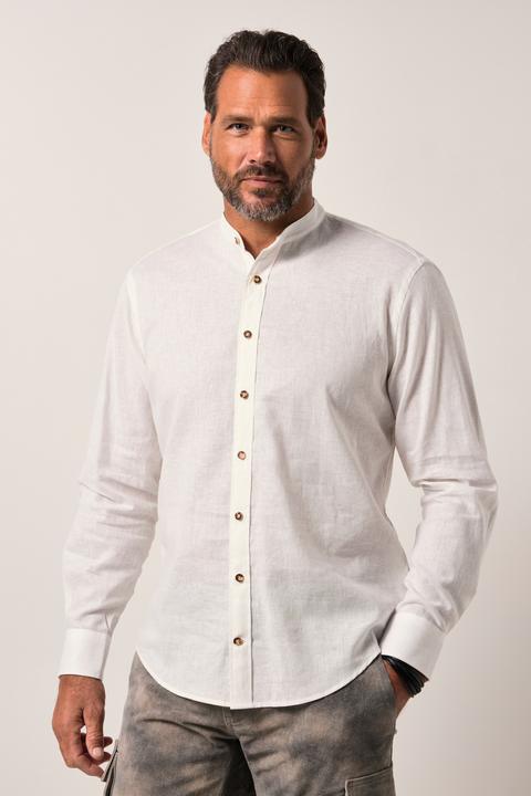 Produktbild JP1880 Trachtenhemd, Langarm, Leinenmix, Stehkragen, Modern Fit (XXL)