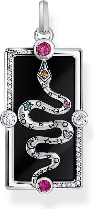 Actual product image Thomas Sabo Chain Pendant Snake with Black Cold Enamel and Colourful Stones Silver (Enamel, Enamel/silver, 925 silver)