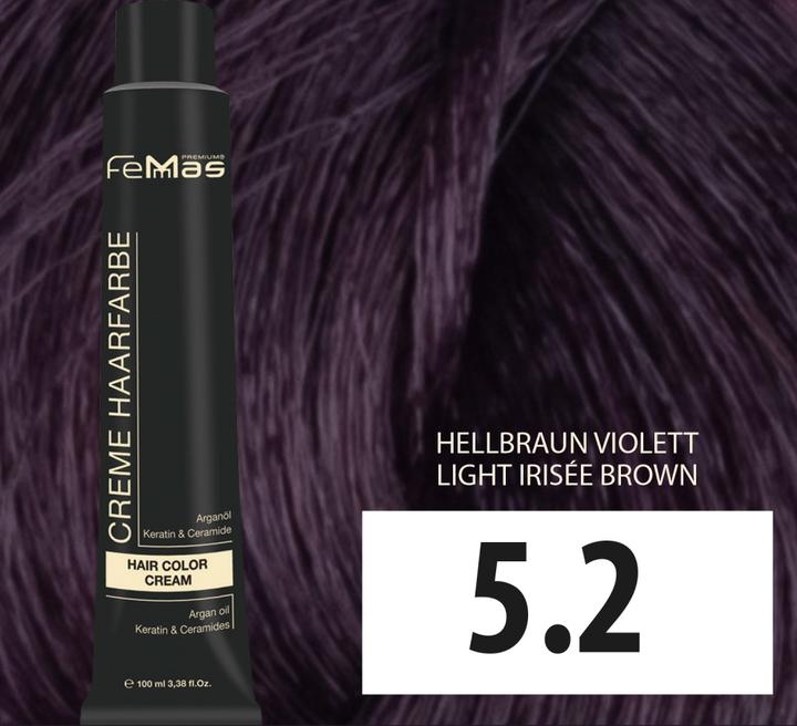 Produktbild FemMas 5.2) Haarfarbe Hellbraun Vıolett 100ml (Hellbraun violett)