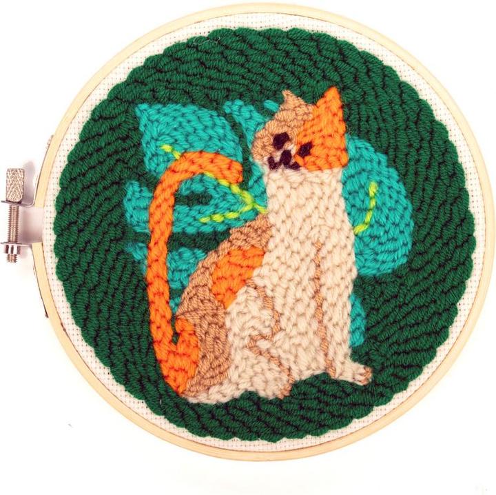 Actual product image Kikkerland Cat Punch Needle Kit