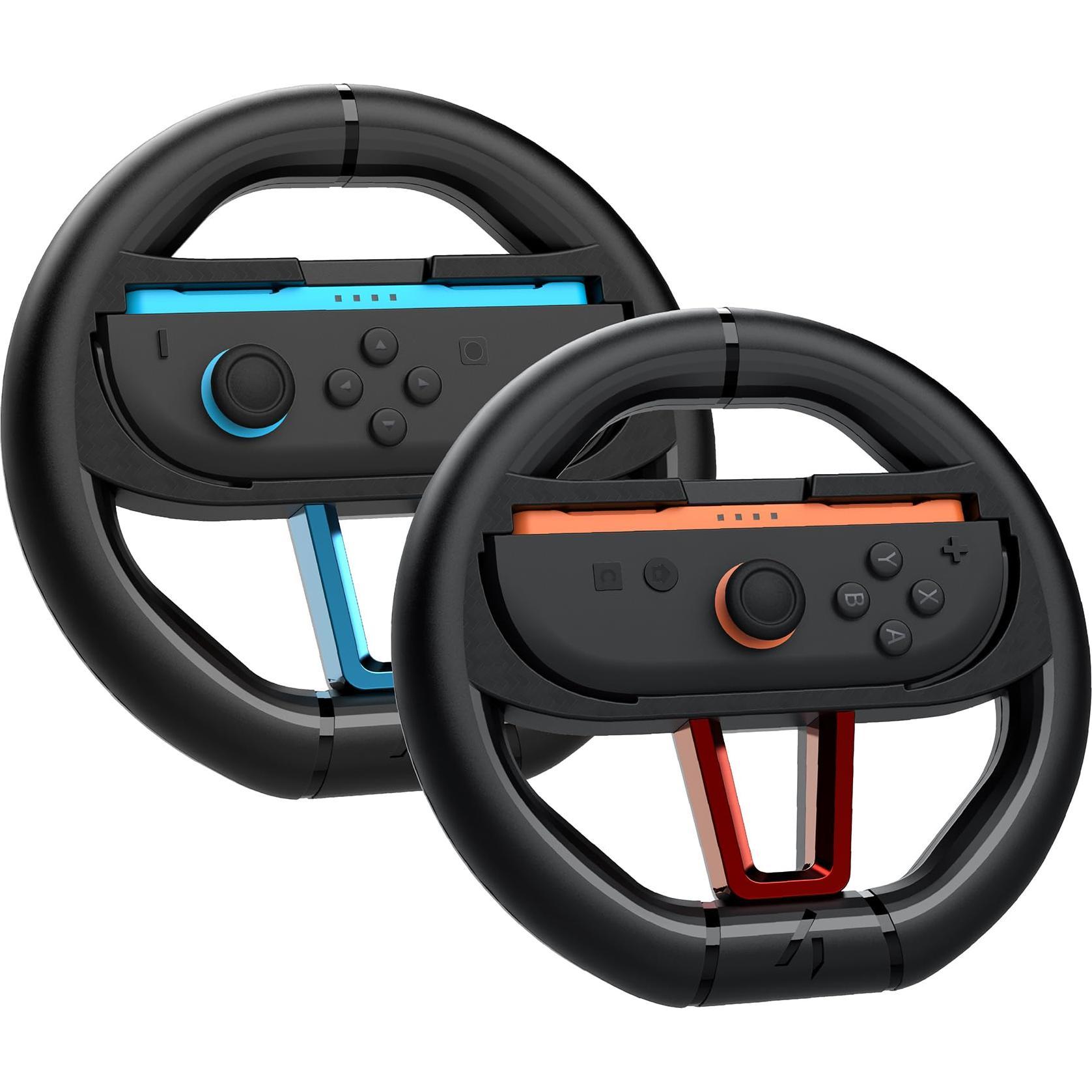 Stealth Joy-Con Racing Wheel - Double Pack (Switch), Controller gaming, Nero, Multicolore