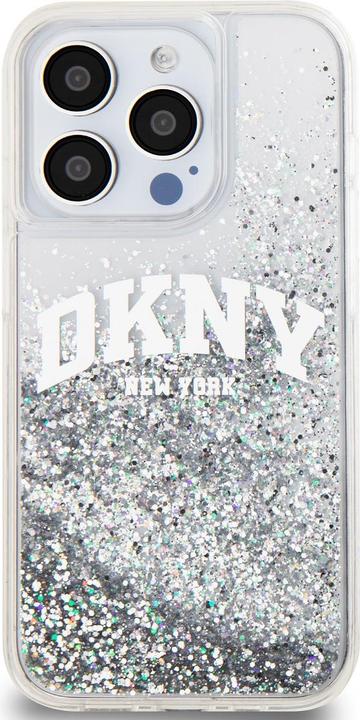 Actual product image DKNY DKHCP15LLBNAET iPhone 15 Pro 6.1" biały/white hardcase Liquid Glitter Big Logo (Apple iPhone 15 Pro)