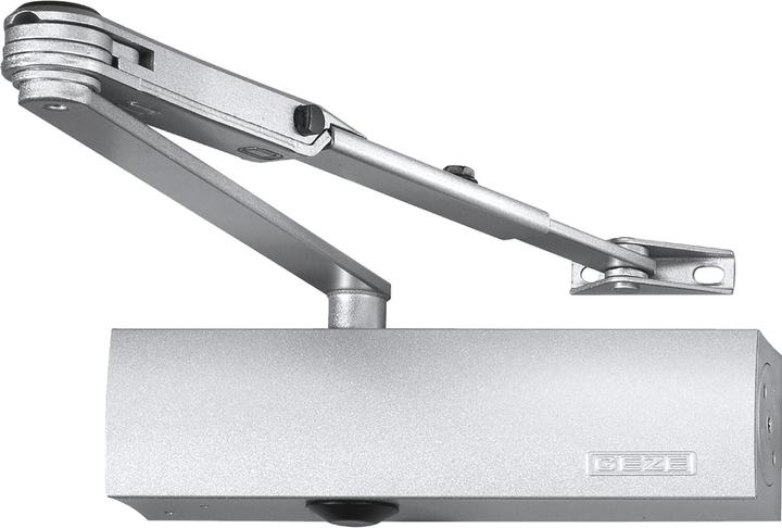Geze Türschliesser TS 2000 NV, EN 2-4, Gestänge mit Feststellung, silber