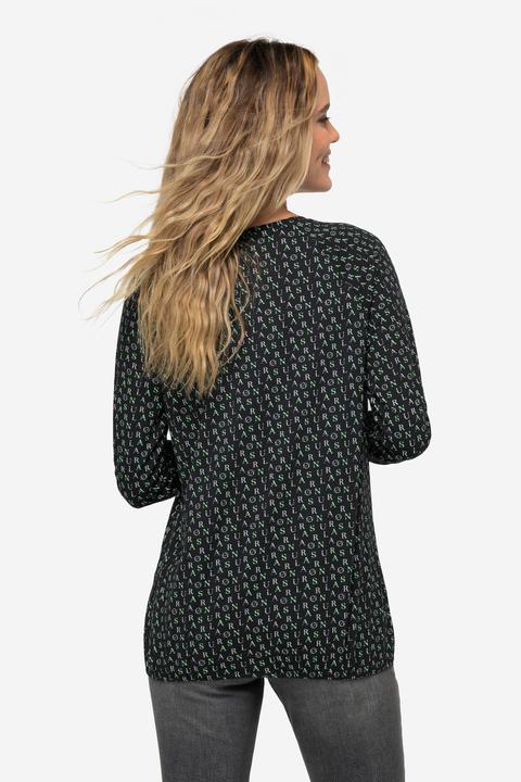 Image du produit Laurasøn T-shirt à col rond et manches longues. Imprimé sur toute la surface et label OEKO-TEX (S)