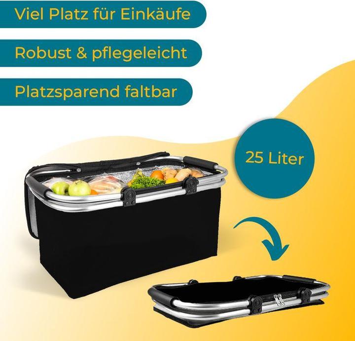Immagine prodotto Hermex Set di cestini per la spesa Thermo Shopping Basket Carry Basket Cooling Basket Carrybag (25 l)