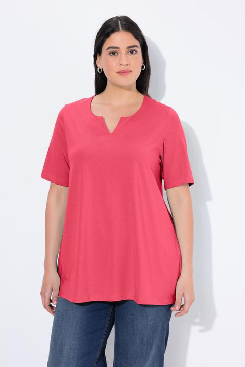 Actual product image Ulla Popken Essential Notch Neck Stretch Tee (62)