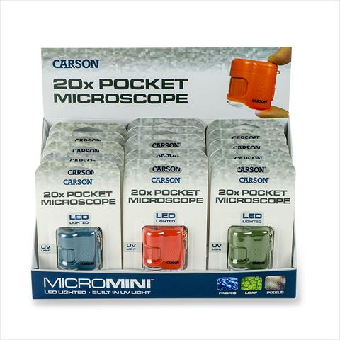 Immagine prodotto Carson Microscopio tascabile MicroMini 20x con UV e LED, display da 15 pezzi