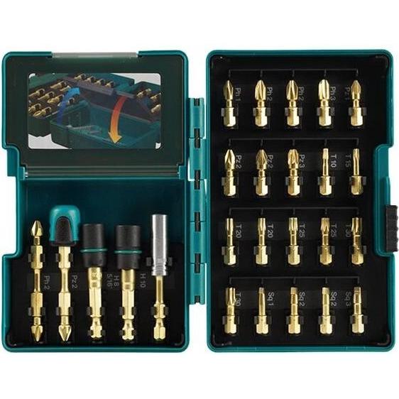 Makita, Chiave a bussola, Set di bit di torsione 26 pz. (Croce Phillips PH, Croce Pozidriv PZ)