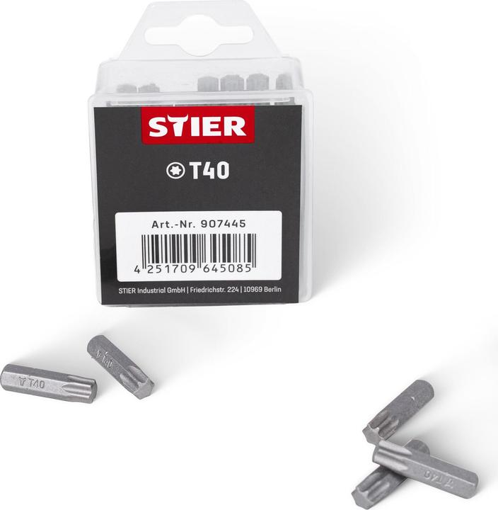 Actual product image Stier TORX® bit bulk pack T40