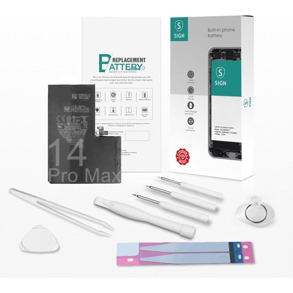 SIGN Complete Battery Replacement Kit - iPhone 14 Pro Max, Smartphone Akku