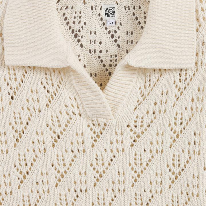 Produktbild La Redoute Collections Pullover mit Polokragen aus feinem Lochstrick (110)