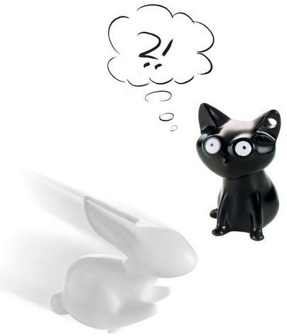 Image du produit Troika FELIX Porte-clés chat, gris brillant/noir