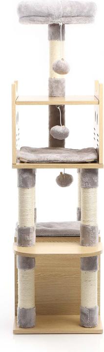 Actual product image Fudajo Scratching post (126 cm, Light wood and grey plush)