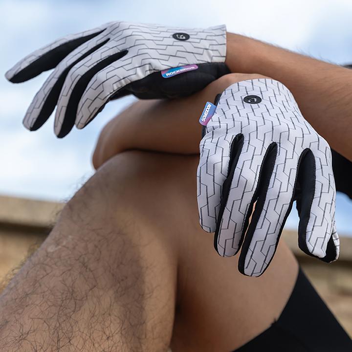 Produktbild Rockbros sports gloves full spring-summer size L - white and black (L)