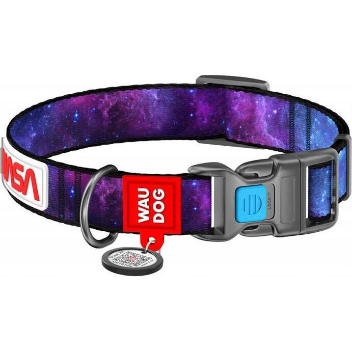 Thumbnail - Waudog NASA21" nylon dog collar with QR code, size M, width 20 mm (M, Hund, Hundesport), Halsband + Leine