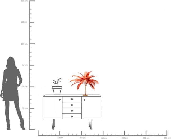 Image du produit Kare Design Lampe de table Feather Palm Rusty Red 60cm (E27)