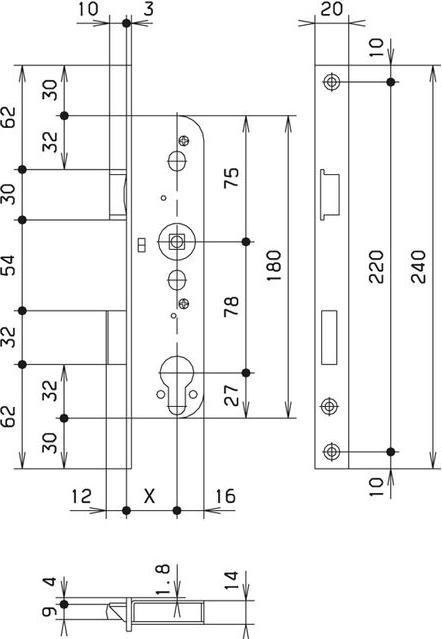 Actual product image MSL Panic mortise lock 1946 As panic function D outwards