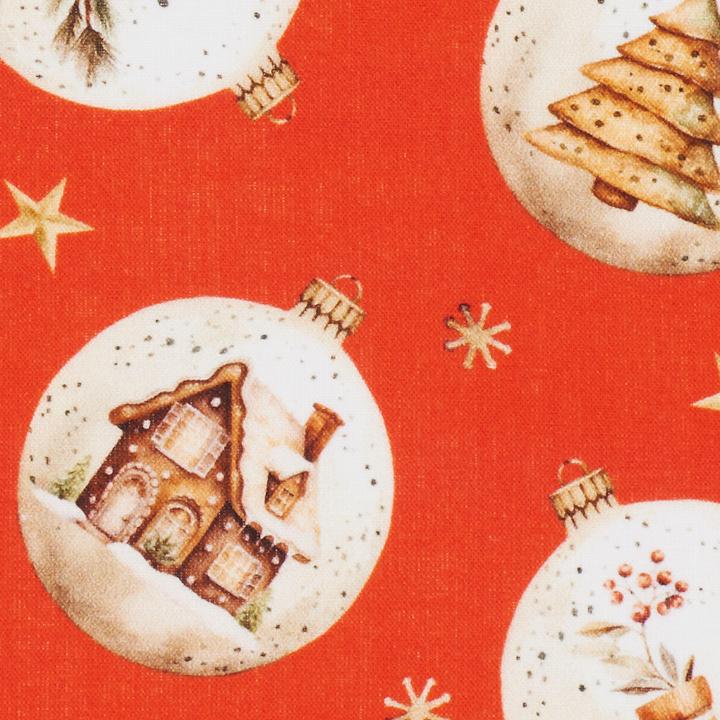 Image du produit VBS Tissu de coton "boules de Noël", largeur 140 cm, vendu au mètre