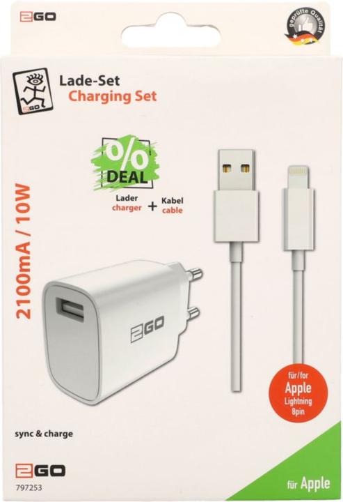 Produktbild 2GO Netzladegerät Lightning (2-teilig) (1 Port)