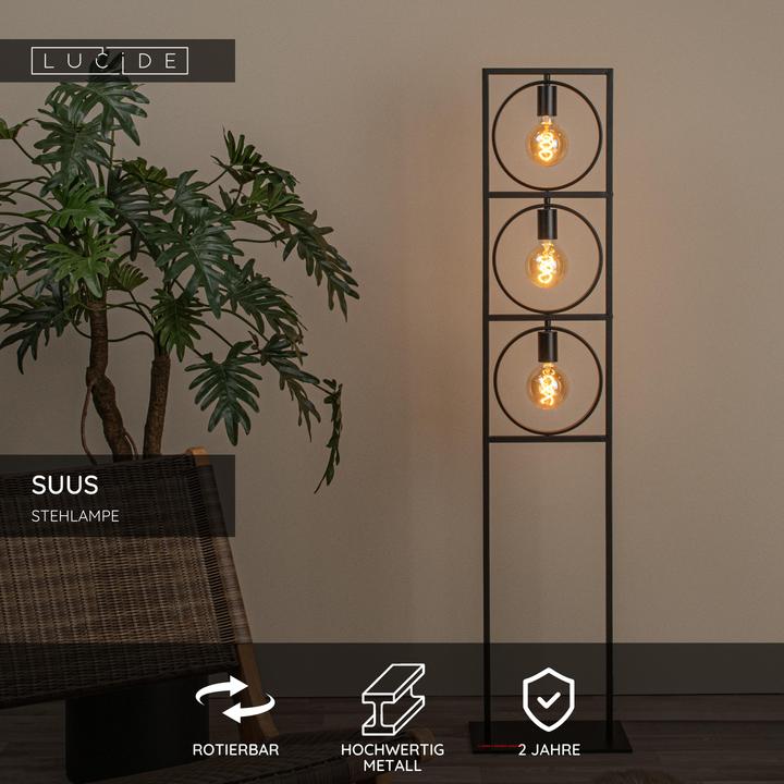 Image du produit Lucide SUUS - Lampadaire - 3xE27 - Noir 00727/03/30 (E27)