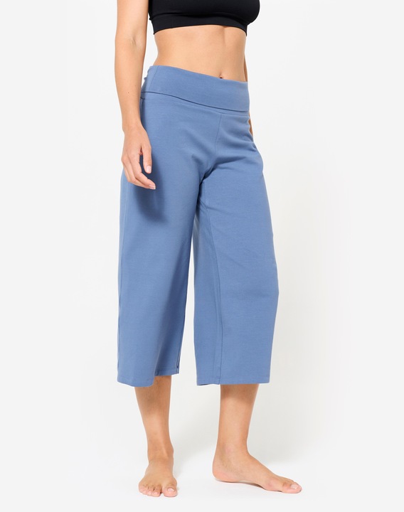 Kimjaly Yoga Caprihose Damen hoher Bund - kometenblau