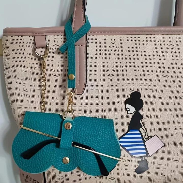 Only-Bags.Store Geprägte Brillenhülle Niedliche hängende PU Leder Sonnenbrillen Lesebrillen Aufbewahrungstasche