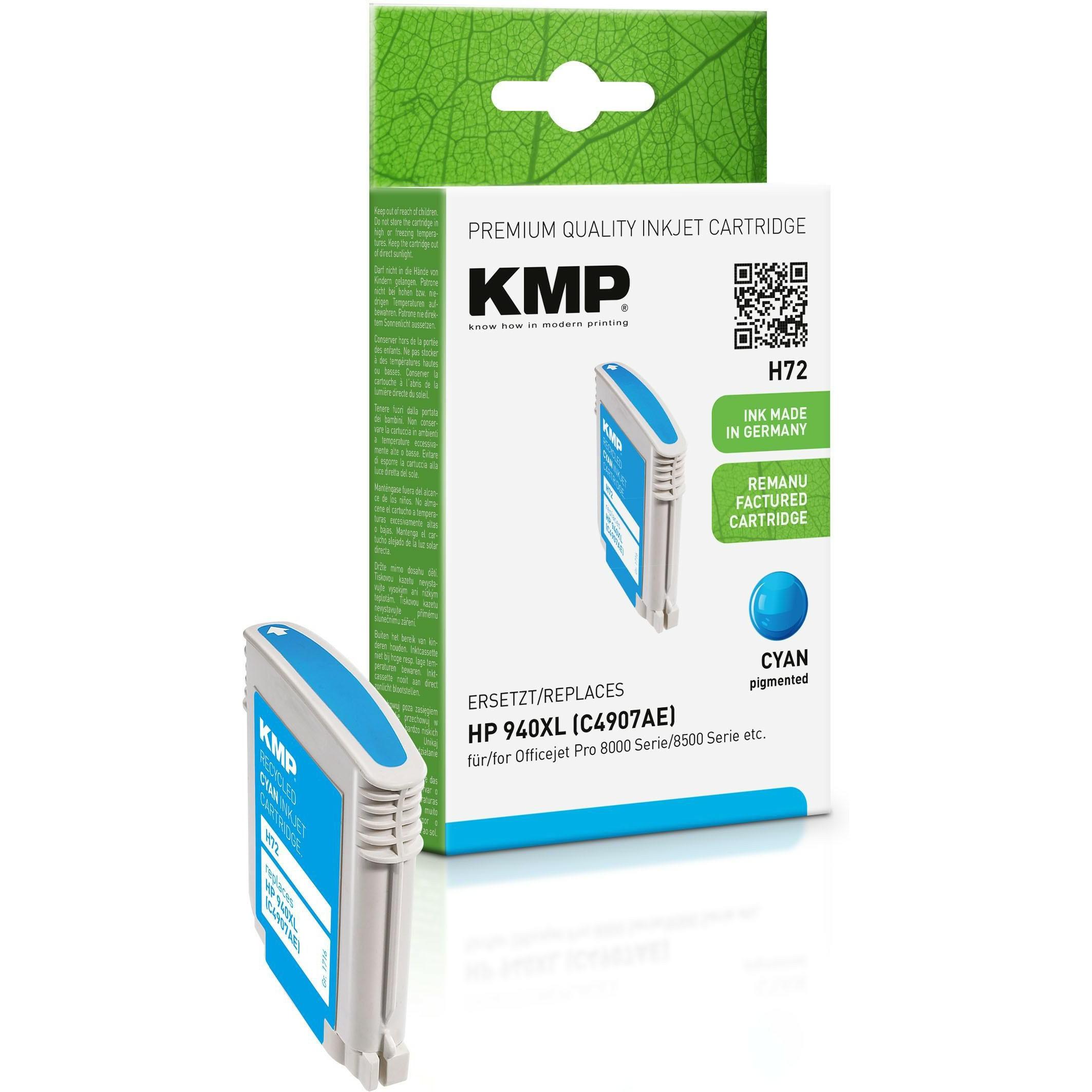 KMP, Druckerpatrone, Tinte ersetzt HP940XL (C4907AE) (C)