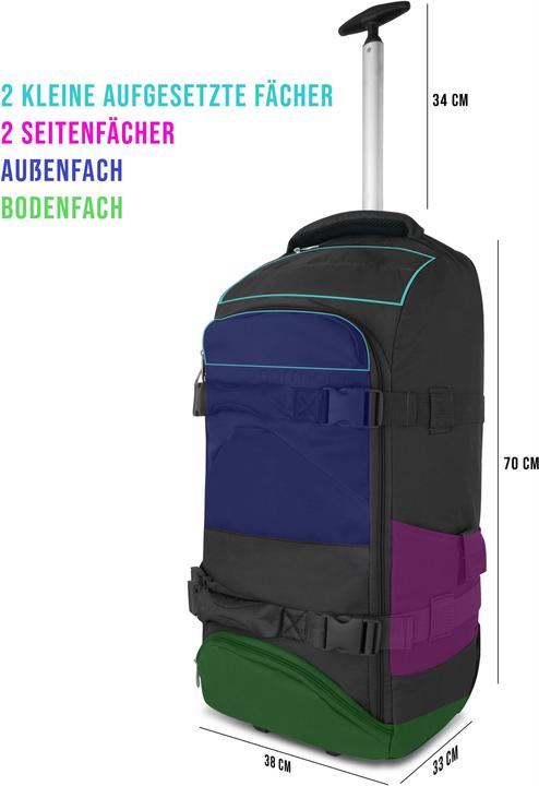 Immagine prodotto Normani Reisetasche mit Rucksackfunktion 90L mit Regenüberzug Schwarz (90 l)